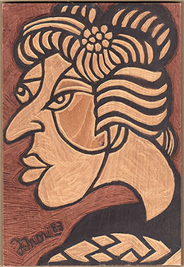 Mori carved block Town Girl