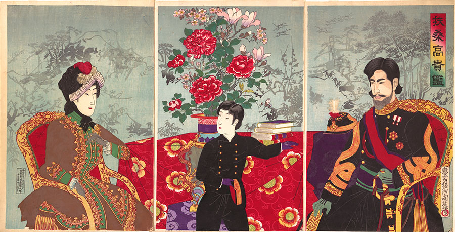 Toyohara Chikanobu 1877 saigo takamori triptych