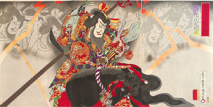 Toyohara Kunichika 1890 Sadanji as Masakado
